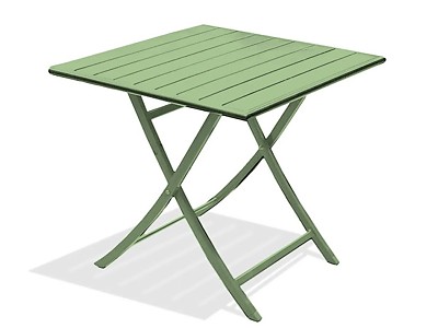 Table de jardin pliante MARIUS 70x70 cm en aluminium vert Lagune DCB Garden