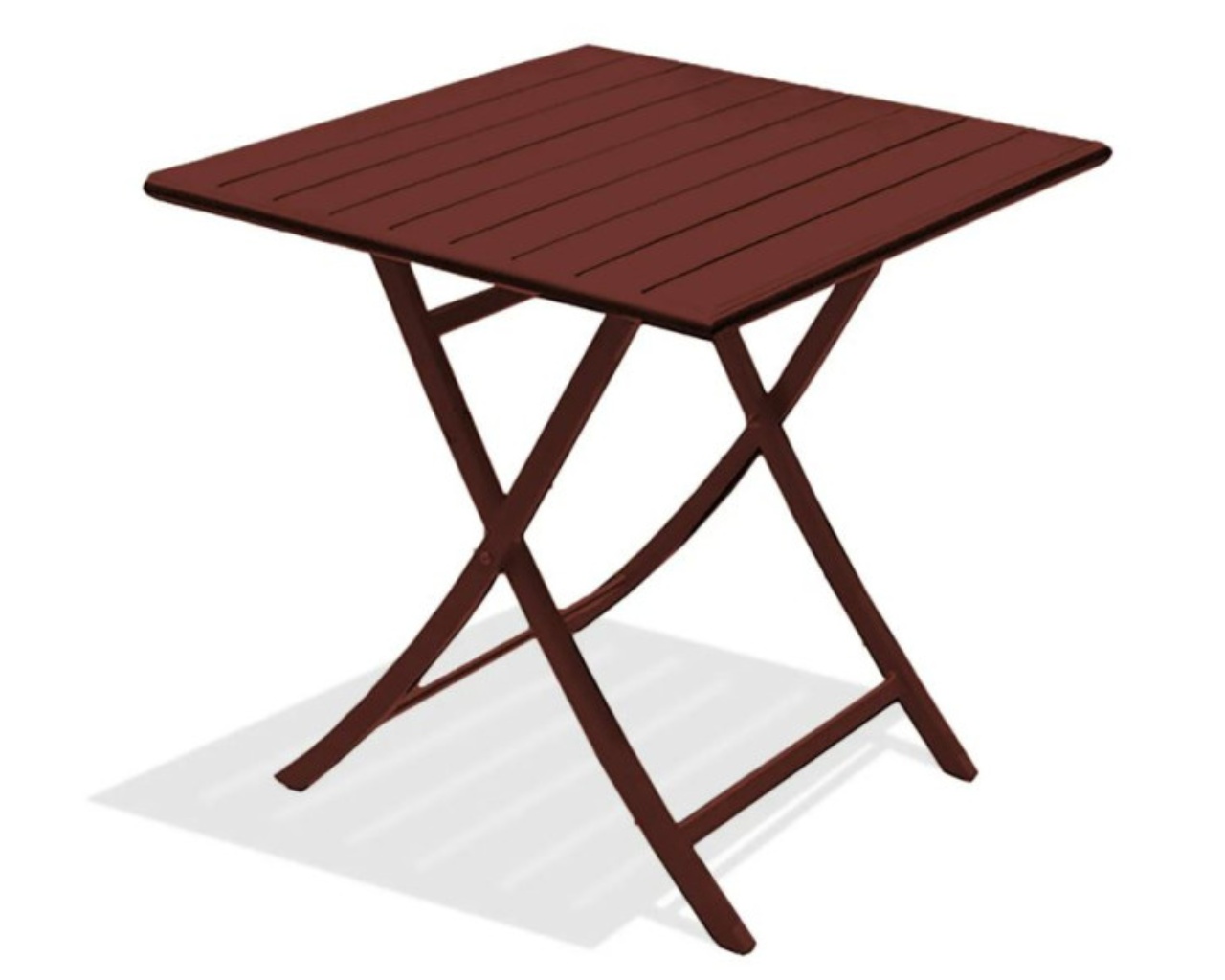 Table de jardin pliante MARIUS 70x70 cm en aluminium rouge Carmin DCB Garden