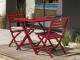 Table de jardin pliante MARIUS 70x70 cm en aluminium rouge Carmin DCB Garden - Autre vue