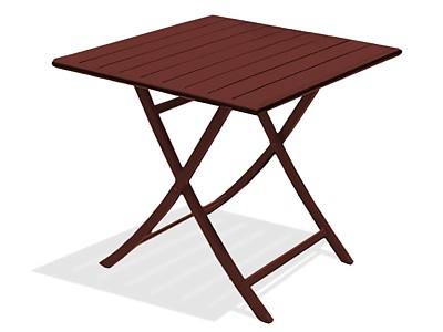 Table de jardin pliante MARIUS 70x70 cm en aluminium rouge Carmin DCB Garden