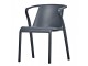 Fauteuil de jardin empilable FADO en polypropylene Gris fonce DCB Garden