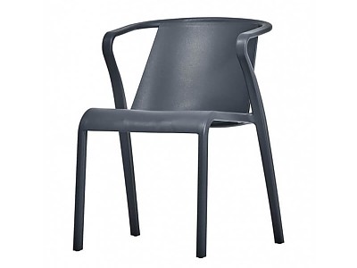 Fauteuil de jardin empilable FADO en polypropylene Gris fonce DCB Garden