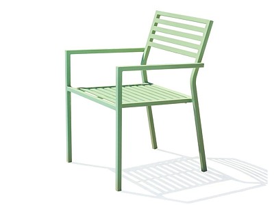 Fauteuil de jardin empilable GASTON en aluminium vert Lagune DCB Garden