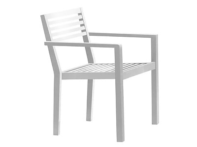 Fauteuil de jardin empilable GASTON en aluminium gris marin DCB Garden