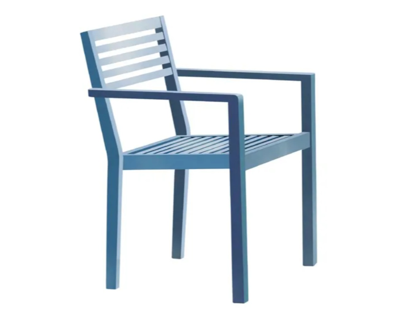 Fauteuil de jardin empilable GASTON en aluminium bleu DCB Garden