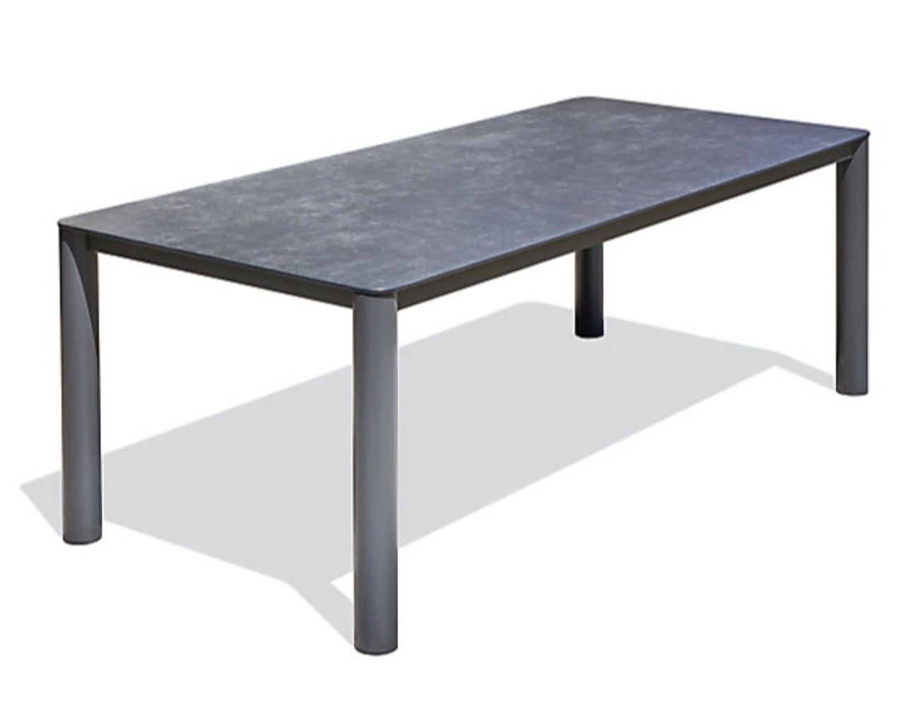 Table de jardin CAMARGUE 220x100 cm aluminium plateau ceramique gris DCB Garden