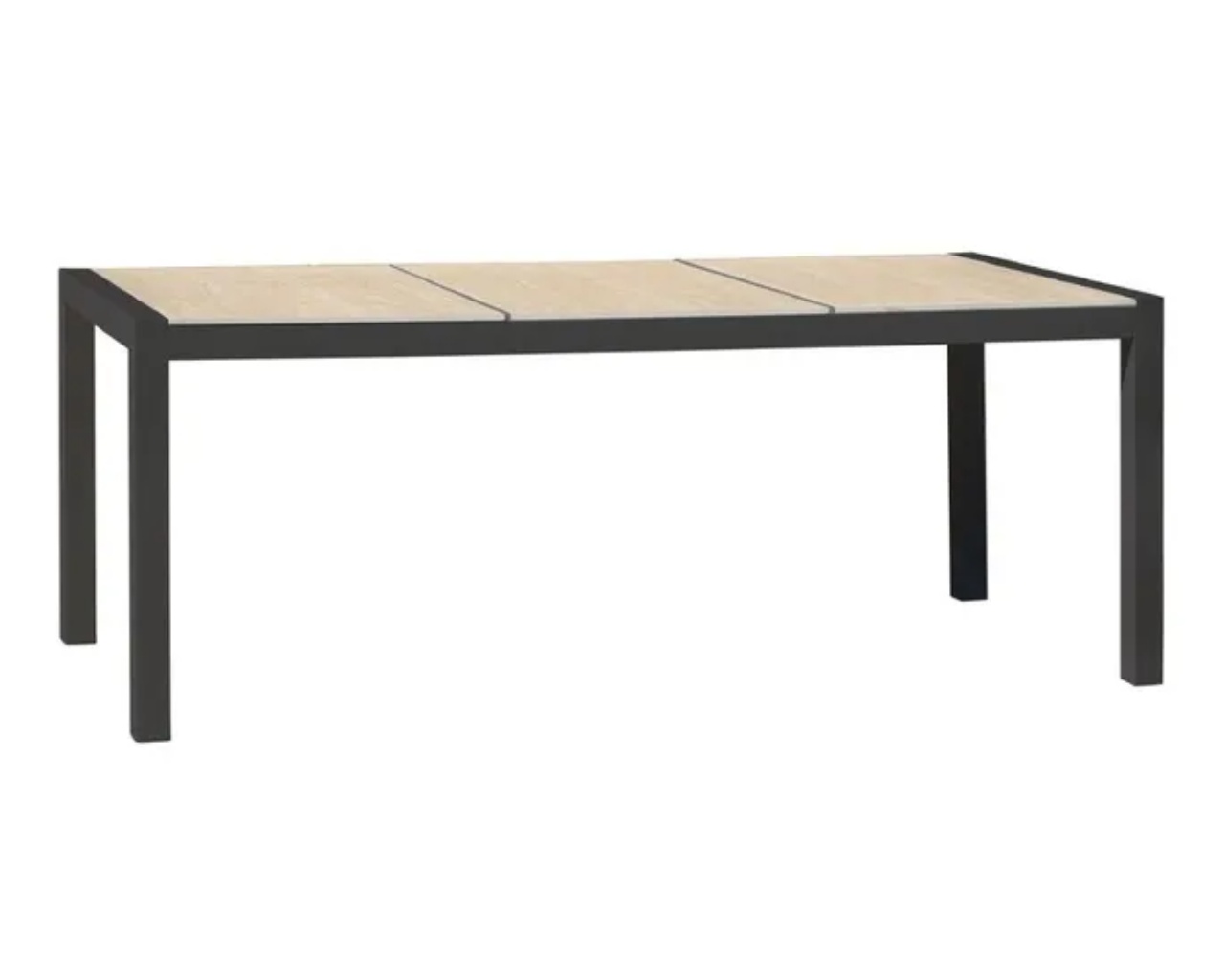 Table de jardin VENISE 195x90 cm aluminium et ceramique gris DCB Garden