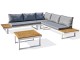 Salon de jardin bas MIYAKO 5 places aluminium et bois acacia DCB Garden
