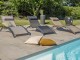 Lot de 2 bains de soleil empilables CL76GREY chaises longues alu et textilene DCB Garden - Autre vue