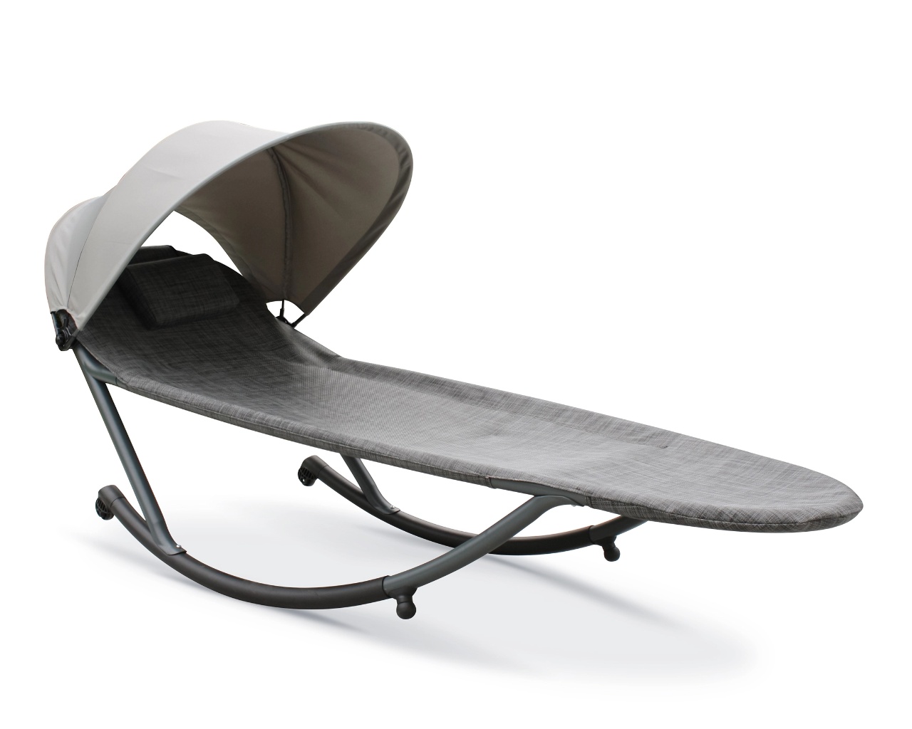 Bain de soleil HOSSEGOR avec brise-soleil chaise longue en acier DCB Garden