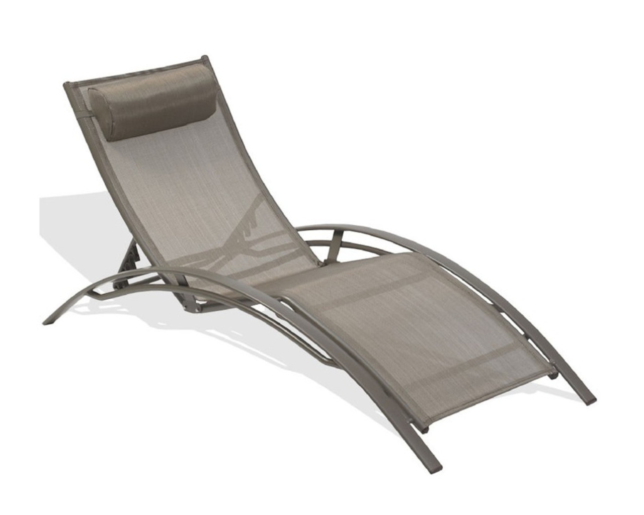 Bain de soleil multi-positions CL76 en aluminium et textilene Cappuccino DCB Garden