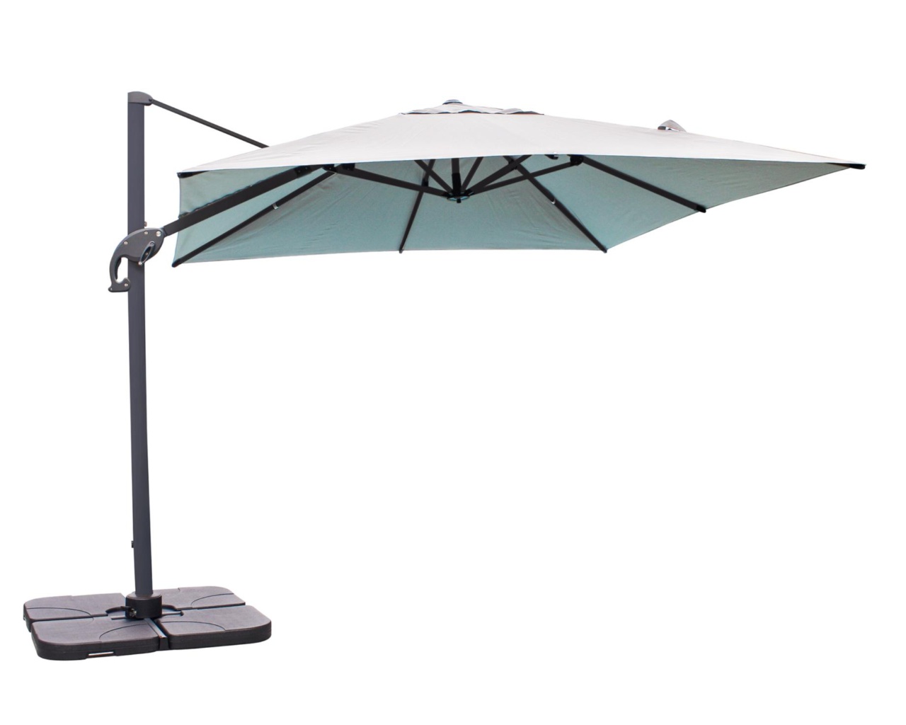 Parasol deporte SEVILLA 2,5x2,5 m aluminium gris anthracite toile polyester DCB Garden