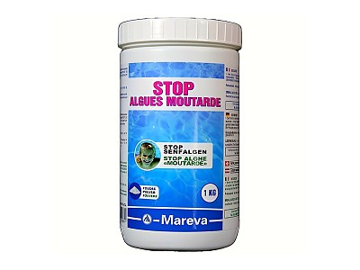 Traitement algicide STOP Algues Moutarde Mareva piscine infectee poudre 1 kg