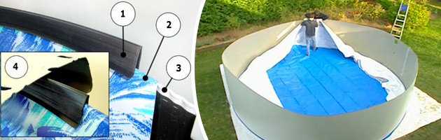 Liner piscine hors-sol ovale Toi SWIMPOOL LUXE 640x366x132cm couleur bleu - Installation simple