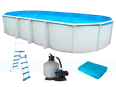 Piscine hors-sol acier Toi IBIZA Prestige ovale 915X457X132cm filtre a sable