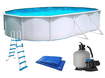 Piscine hors-sol acier Toi MAGNUM ovale 640x366x132cm filtre a sable 6m3/h