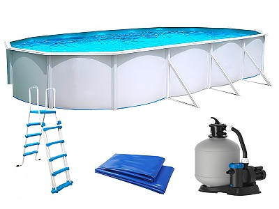 Piscine hors-sol acier Toi MAGNUM ovale 730x366x132cm filtre a sable 8.5m3/h