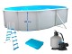 Piscine hors-sol acier Toi PRESTIGIO ovale 550x366x132cm filtre a sable 6m3/h