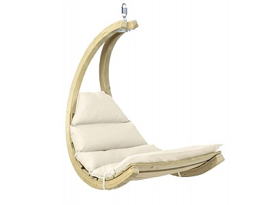 Fauteuil relax suspendu Swing CHAIR Amazonas creme en bois