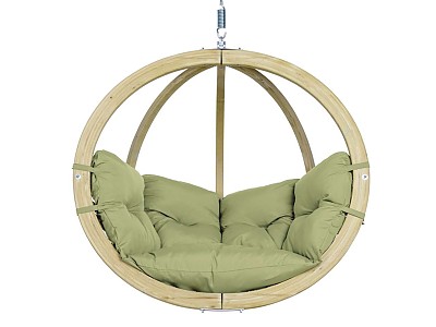 Fauteuil suspendu Globo CHAIR Amazonas vert olive en bois