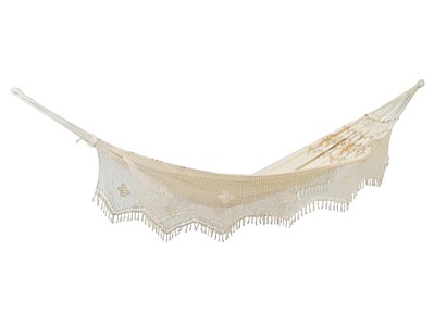 Hamac bresilien XXL RIO style Boho beige macrame 3 personnes