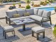 Ensemble repas de jardin IBIZA 7 places en aluminium gris anthracite et plateau ceramique - Autre vue