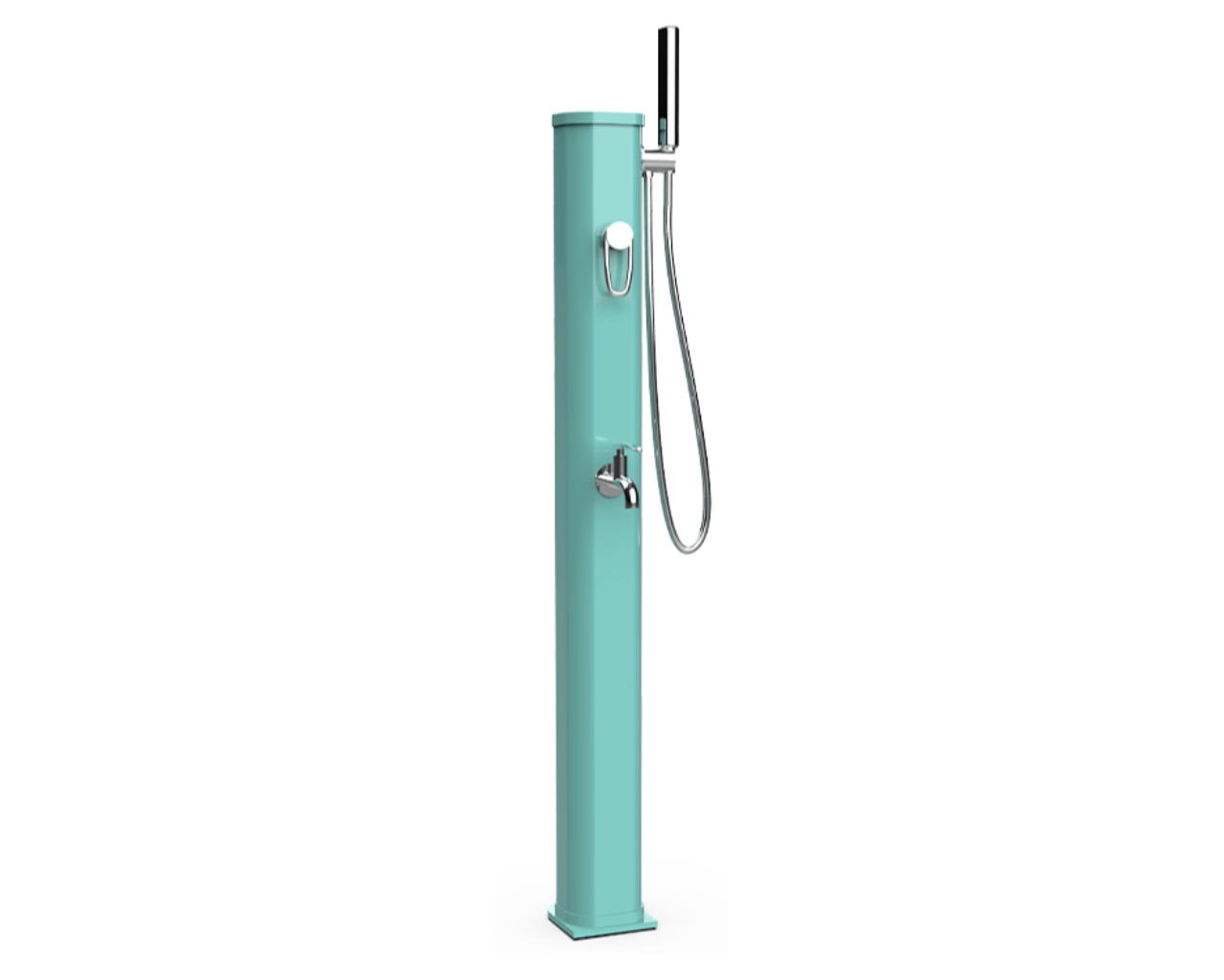 Douche solaire aluminium Formidra JOLLY GO 20L avec mitigeur coloris vert opaline