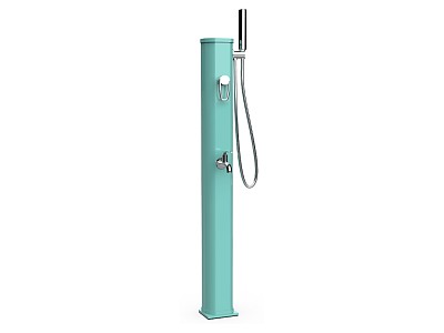 Douche solaire aluminium Formidra JOLLY GO 20L avec mitigeur coloris vert opaline