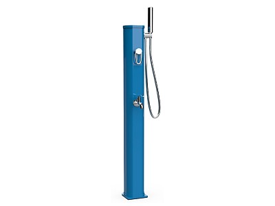 Douche solaire aluminium Formidra JOLLY GO 20L avec mitigeur coloris bleu capri