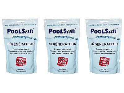 Pack 3X Regenerateur clarifiant piscine Poolsan sachet 400g