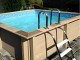 Kit piscine beton NATURALIS carree 3,24 x 3,24 x 1,28m aspect bois