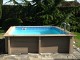 Kit piscine beton NATURALIS Haute carree 3,24 x 3,24 x 1,40m aspect bois