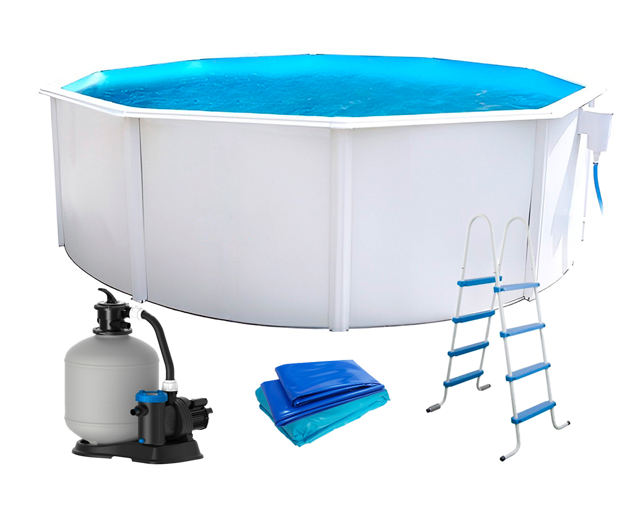 Piscine hors-sol Toi PRESTIGIO ronde 3.50 x 1.2m filtre a sable 6m3/h + liner 60/100
