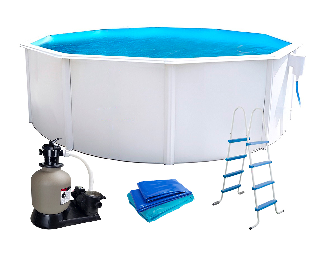 Piscine hors-sol Toi PRESTIGIO ronde 5.50 x 1.2m filtre a sable 8,5m3/h + liner 60/100