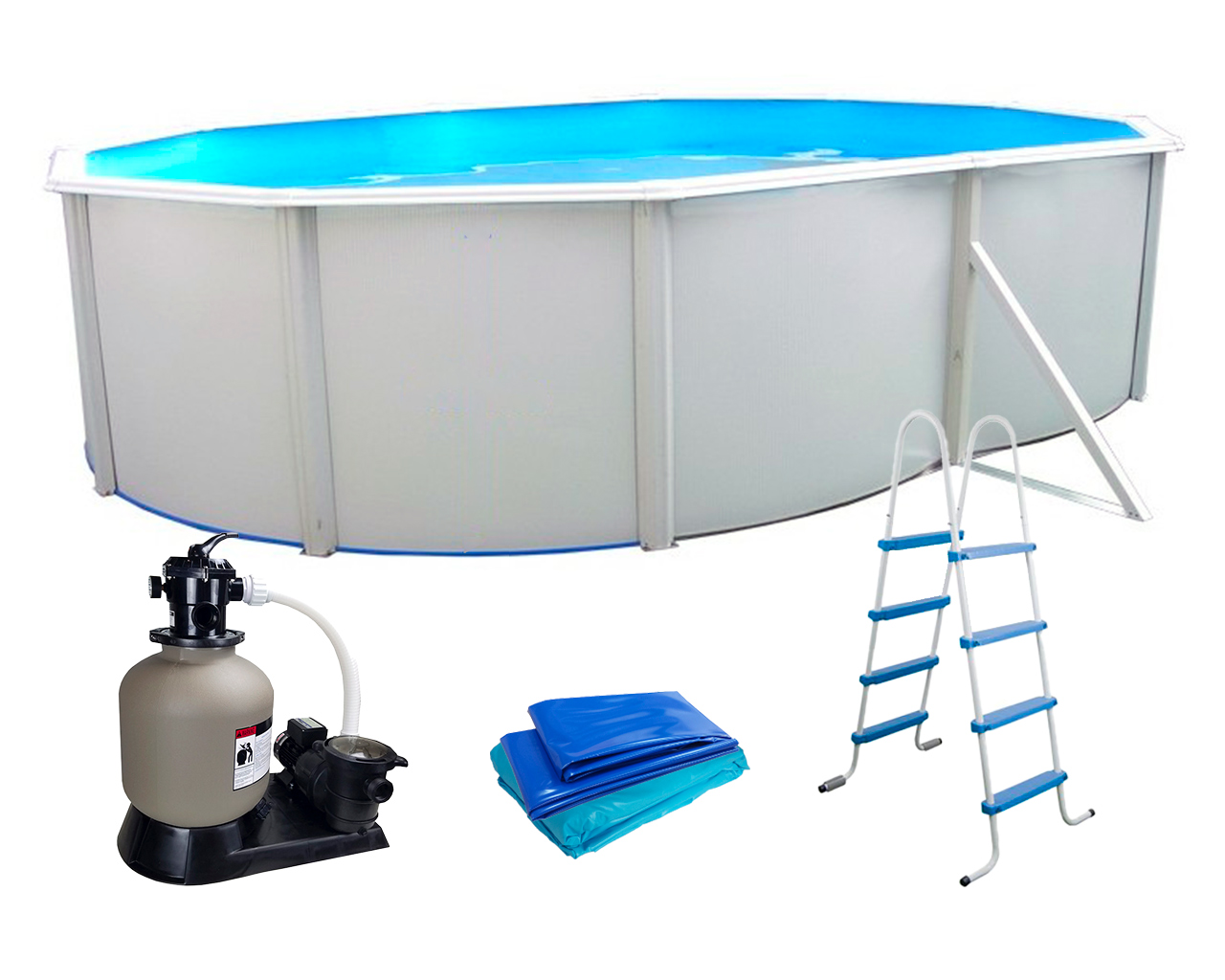 Piscine hors-sol acier Toi PRESTIGIO ovale 550x366x120cm filtre a sable 6m3/h