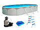 Piscine hors-sol acier Toi PRESTIGIO ovale 730x366x120cm filtre 12m3/h + liner 60/100