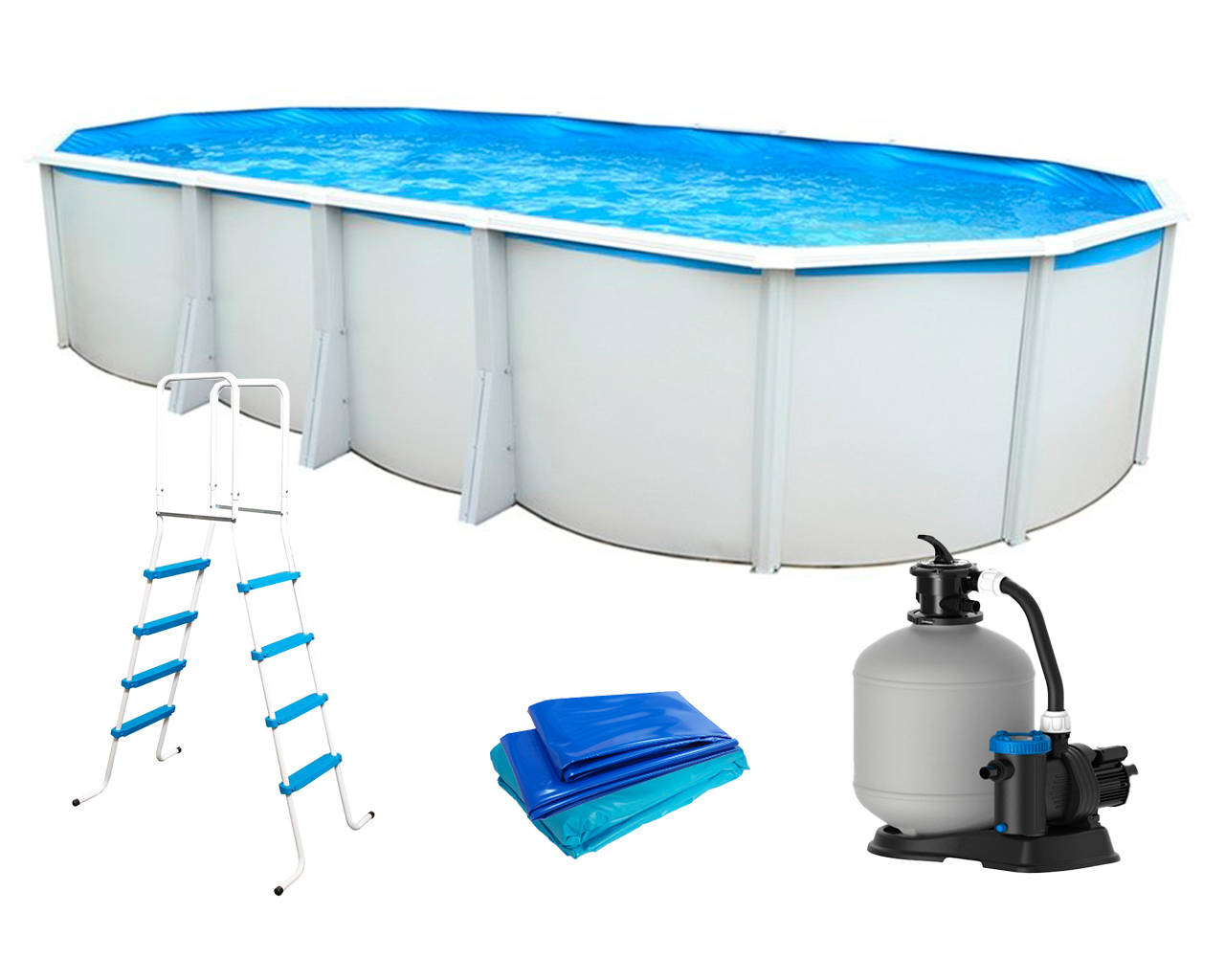 Piscine hors-sol acier Toi IBIZA Prestige ovale 915X457X132cm filtre a sable