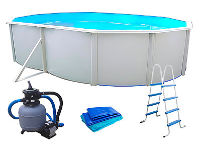 Kit piscine hors-sol acier Toi MALLORCA ovale 500x366x120cm filtre a sable
