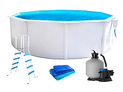 Piscine hors-sol Toi PRESTIGIO ronde 3.50 x 1.32m filtre a sable 6m3/h + liner 60/100