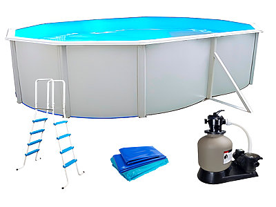 Piscine hors-sol acier Toi PRESTIGIO ovale 550x366x132cm filtre a sable 6m3/h