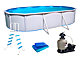 Piscine hors-sol acier Toi PRESTIGIO ovale 640x366x132cm filtre 8.5m3/h + liner 60/100
