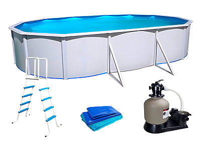 Piscine hors-sol acier Toi PRESTIGIO ovale 640x366x132cm filtre 8.5m3/h + liner 60/100
