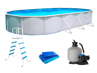 Piscine hors-sol acier Toi PRESTIGIO ovale 915x457x132cm filtre 12m3/h + liner 60/100