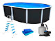 Kit piscine hors-sol acier Toi ANTHRACITE IBIZA ovale 550X366X132cm filtre a sable