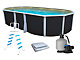 Kit piscine hors-sol acier Toi ANTHRACITE IBIZA ovale 640X366X132cm liner beige