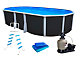 Kit piscine hors-sol acier Toi ANTHRACITE IBIZA PRESTIGIO ovale 640X366X132cm liner 0,60mm