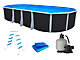 Kit piscine hors-sol acier Toi ANTHRACITE IBIZA PRESTIGIO ovale 915x457X132cm liner 0,60mm
