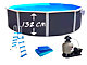Kit piscine hors-sol acier Toi ANTHRACITE PRESTIGIO ronde Ø460x132cm liner 0.60mm