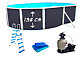 Kit piscine hors-sol acier Toi ANTHRACITE PRESTIGIO ovale 550X366X132cm filtre a sable