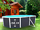 Kit piscine hors-sol acier Toi ANTHRACITE PRESTIGIO ovale 550X366X132cm filtre a sable - Autre vue